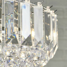 3 Light Chandelier Pendant Chrome Clear Shade Hanging Ceiling Feature Lamp Bulb - thumbnail 5