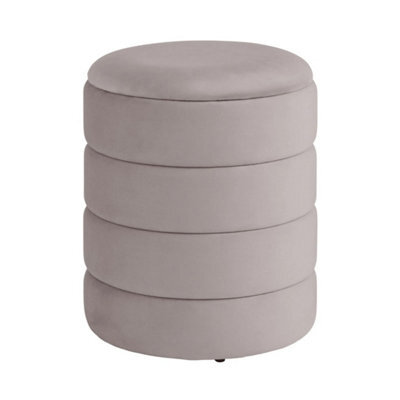 Klara Soft Velvet Storage Stool Grey - image 1