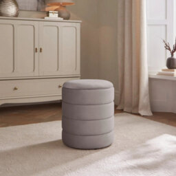 Klara Soft Velvet Storage Stool Grey - thumbnail 3