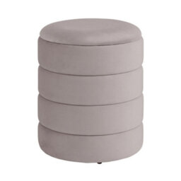 Klara Soft Velvet Storage Stool Grey - thumbnail 1