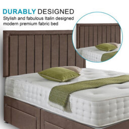 Dining Tables Cairo Matching Headboard Divan Set, 2 Drawer On Same Side With Sprung 1500 Comfort Mattress - Plush Dusty Pink - King - thumbnail 3