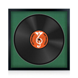 "16X16"" Black Sleek Vinyl Record Frame With Emerald Mount For 12 Inch Lp Disc - Ak Frames" - thumbnail 1