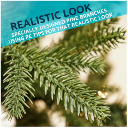 Dellonda Artificial 7Ft/210Cm Realistic Christmas Tree, 1480 Xmas Pe/pvc Tips - thumbnail 2