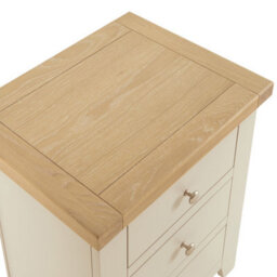 The Furniture Market Cheshire Dove Grey 3 Drawer Bedside Table Solid Oak Whitewash Top Shaker Style Nightstand Fully Assembled Bedroom Storage Cabinet - thumbnail 6