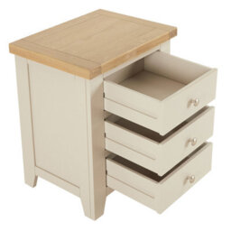 The Furniture Market Cheshire Dove Grey 3 Drawer Bedside Table Solid Oak Whitewash Top Shaker Style Nightstand Fully Assembled Bedroom Storage Cabinet - thumbnail 5