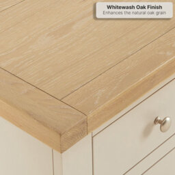 The Furniture Market Cheshire Dove Grey 3 Drawer Bedside Table Solid Oak Whitewash Top Shaker Style Nightstand Fully Assembled Bedroom Storage Cabinet - thumbnail 4