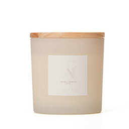 Aroma Naturals Frosted Decadence Glass Candle - Vanilla Bean Scent