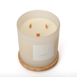 Aroma Naturals Frosted Decadence Glass Candle - Vanilla Bean Scent - thumbnail 3