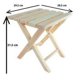 Woodeedoo Wooden Folding Stool Compact Portable Camping Chair Small Footstool Decorative Paintable Seat Natural Unfinished Pine - thumbnail 6
