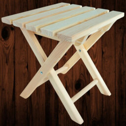 Woodeedoo Wooden Folding Stool Compact Portable Camping Chair Small Footstool Decorative Paintable Seat Natural Unfinished Pine