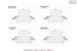 "Comfort Florida Emerald Plush Divan Bed Base 4 Drawers - 26"" Strutted  & 12"" Footboard 6' Super King" - thumbnail 3