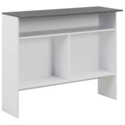 Berkfield Bar Table With 2 Table Tops White And Grey 130X40X120 Cm - thumbnail 8