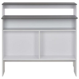 Berkfield Bar Table With 2 Table Tops White And Grey 130X40X120 Cm - thumbnail 5