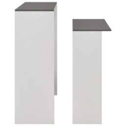 Berkfield Bar Table With 2 Table Tops White And Grey 130X40X120 Cm - thumbnail 6