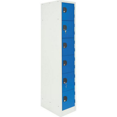 Manutan Expert 6 Tier Blue/grey Commercial Locker 1800X315X500mm - image 1
