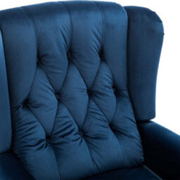 More4Homes Althorpe Pushback Wingback Fireside Recliner Armchair (Midnight Blue Velvet) - thumbnail 6