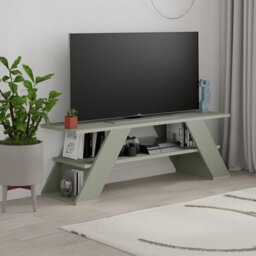 "Decortie Farfalla Modern Tv Unit Multimedia Centre Tvs Up To 48"" Ash Green 120Cm" - thumbnail 1