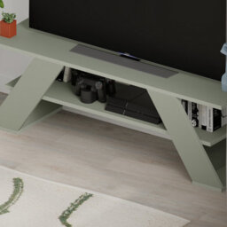 "Decortie Farfalla Modern Tv Unit Multimedia Centre Tvs Up To 48"" Ash Green 120Cm" - thumbnail 4