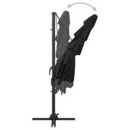 Walplus 4-Tier Garden Parasol With Aluminium Pole Black 250X250 Cm - thumbnail 6