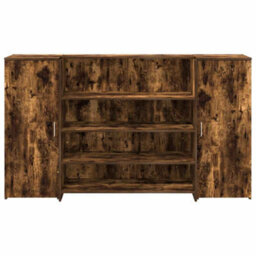 Berkfield Reception Desk Smoked Oak 180X50X103.5 Cm Engineered Wood - thumbnail 5