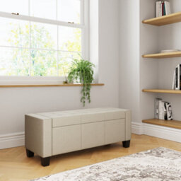 Gfw Verona Fabric Storage Ottoman Bench Natural