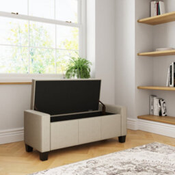 Gfw Verona Fabric Storage Ottoman Bench Natural - thumbnail 2