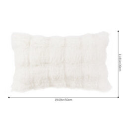 Thehotsale Elegant Soft Warm Plush Textured Throw Pillow Cover Pillowcase Without Insert 50Cm W X 30Cm D White - thumbnail 9