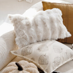 Thehotsale Elegant Soft Warm Plush Textured Throw Pillow Cover Pillowcase Without Insert 50Cm W X 30Cm D White - thumbnail 2