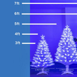 Christmas Tree World The 5Ft/150Cm White Blue Ripple Effect Fibre Optic Tree - thumbnail 7
