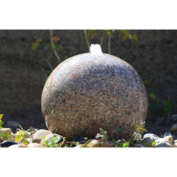 Buttercup Farm Polished Drilled Pinky Granite Sphere Water Feature With Pump, Light, Reservoir And Grid - 40Cm Dia - thumbnail 3