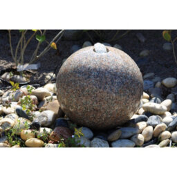 Buttercup Farm Polished Drilled Pinky Granite Sphere Water Feature With Pump, Light, Reservoir And Grid - 40Cm Dia - thumbnail 4