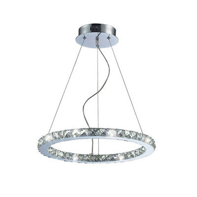 Luminosa Lighting Luminosa Galaxy Pendant Round Small 27W Led 6000K Polished Chrome/crystal - image 1