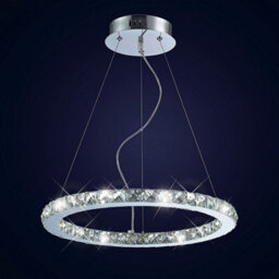 Luminosa Lighting Luminosa Galaxy Pendant Round Small 27W Led 6000K Polished Chrome/crystal - thumbnail 2