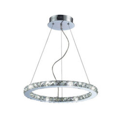 Luminosa Lighting Luminosa Galaxy Pendant Round Small 27W Led 6000K Polished Chrome/crystal - thumbnail 1