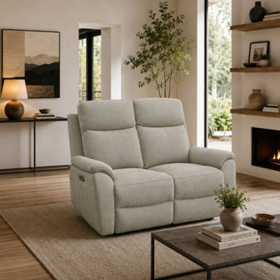 Aspire Richmond 2 Seater Power Recliner Sofa, Chenille Grey - image 1