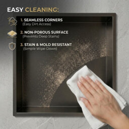 ARKO BATHROOM Shower Niche Wall Insert Bathroom Storage Shelf -Gunmetal - thumbnail 9