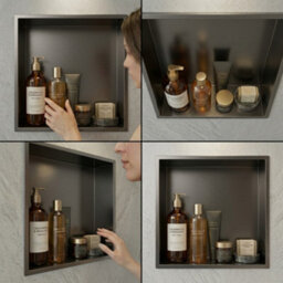 ARKO BATHROOM Shower Niche Wall Insert Bathroom Storage Shelf -Gunmetal - thumbnail 7