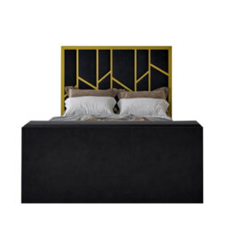 Sherlock Luxe Upholstered  Gold & Black Television Bed Frame - thumbnail 5