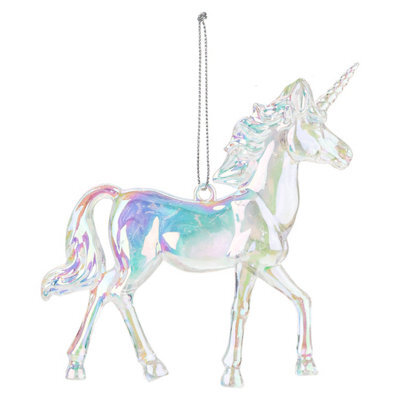 Christmas Tree Decoration Iridescent Acrylic Unicorn - image 1