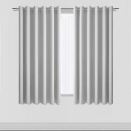 Aspire Homeware Plain Light Grey Room Darkening Blackout Eyelet Curtain Pair (W)117Cm X (D)137Cm With Tie Back Pair
