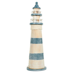 Biznest Coastal Décor Woodwash Lighthouse Ornament Rustic Vibe 54.5 X 16Cm Charming Beach-Inspired Home Décor Piece - thumbnail 2