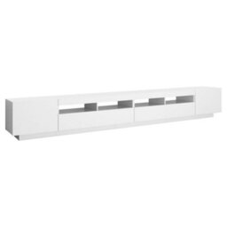 Berkfield Tv Cabinet With Led Lights White 300X35X40 Cm - thumbnail 7
