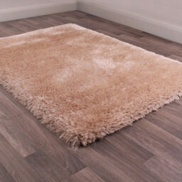 Beige Handmade Luxurious Plain Shaggy Sparkle Easy To Clean Rug For Living Room, Bedroom - 200Cm X 290Cm - thumbnail 3