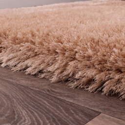 Beige Handmade Luxurious Plain Shaggy Sparkle Easy To Clean Rug For Living Room, Bedroom - 200Cm X 290Cm - thumbnail 4