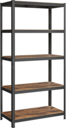 Songmics 5 Tier Shelving Unit, Rack, Industrial, Adjustable Shelves, For Living Room, Kitchen, Garage, Black & Rustic Brown - thumbnail 8