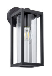 Anson Lighting Harek Outdoor Wall Light Finished In Textured Black And Clear Glass - thumbnail 3
