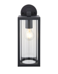 Anson Lighting Harek Outdoor Wall Light Finished In Textured Black And Clear Glass - thumbnail 4