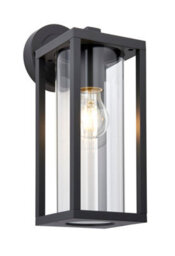 Anson Lighting Harek Outdoor Wall Light Finished In Textured Black And Clear Glass - thumbnail 5