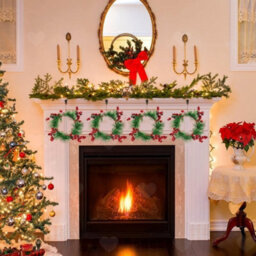 Amorly 4Pcs Christmas Candle Rings, Artificial Grass Red Berry Mini Wreaths, Decorative Garland For Pillar Candles, Xmas Table Ornaments - thumbnail 2