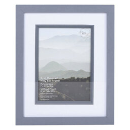Deenz Slate Grey Wall Mounted Box 7 X 5 Inches Photo Frame Inlay Design Single Picture Precious Moment Display Glass Cover 27X22Cm